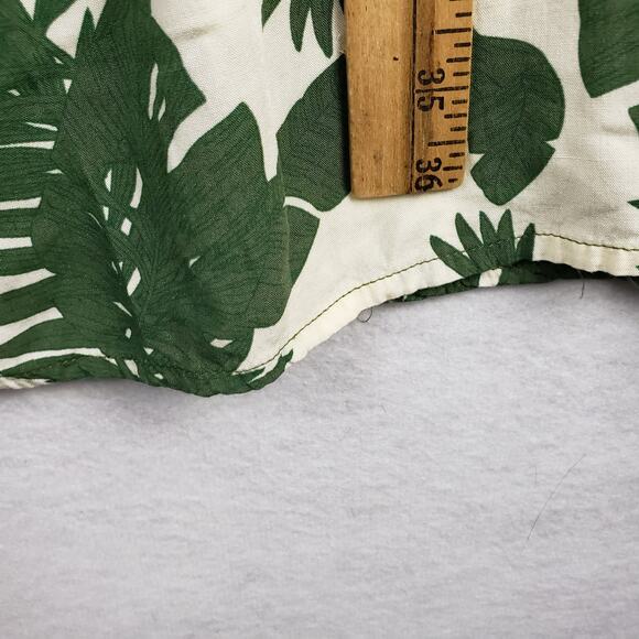 BloomChic Size 22 Ruffle Sleeve Midi Dress Green Tropical Palm Print Beach - Picture 7 of 9